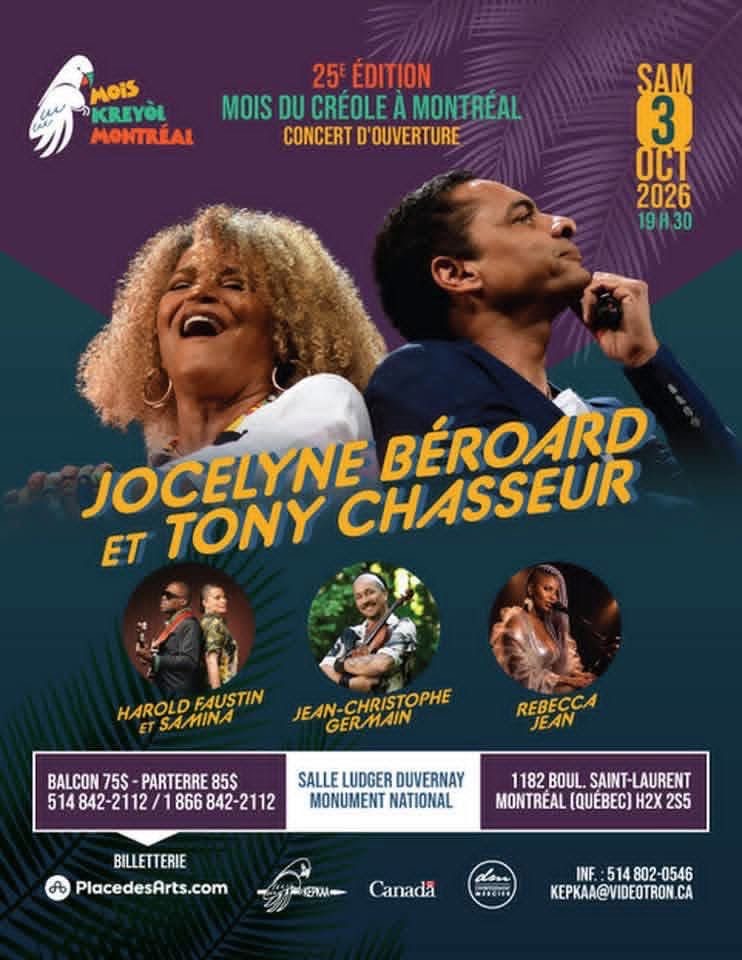 25e édition du Mois du créole à Montréal – Concert d’ouverture